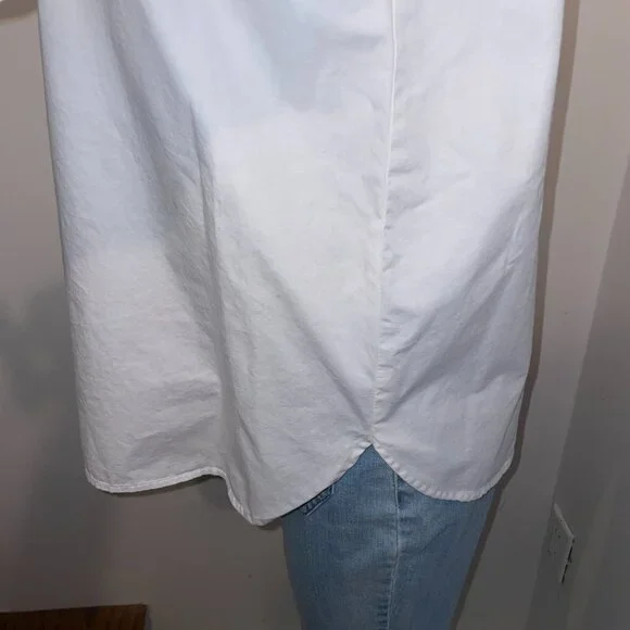 JOA Los Angeles long sleeve top tie detail at wrist cotton white medium - Picture 4 of 7